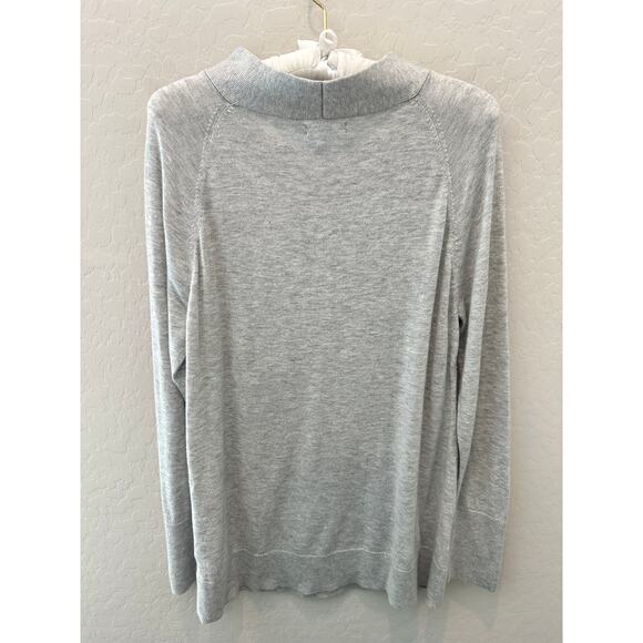 HALOGEN | Gray Mock Neck Sweater Soft Blend Cashmere | Petite Small - Picture 4 of 6